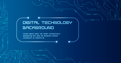 Hi-Tech Blue Data Panel Background. Modern data panel design featuring neon borders and minimal cyber grid details.