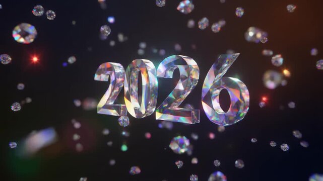 Sparkling New Year 2026 - A Radiant Celebration with Diamonds and Bokeh Lights