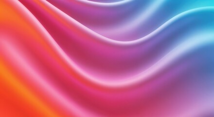 Obraz premium Chromatic Symphony: Flowing folds of vibrant fabric form a mesmerizing dance of colors, transitioning seamlessly, evoking a sense of fluidity and elegance.