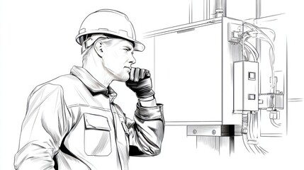 Skilled Technician Analyzing Electrical Control System Components