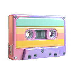 Obraz premium Retro Pastel Colored 3D Clay Style Audio Cassette Tape
