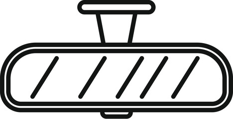 Car rearview mirror providing a clear view of the road behind, ensuring safe driving