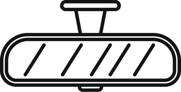 Car rearview mirror providing a clear view of the road behind, ensuring safe driving