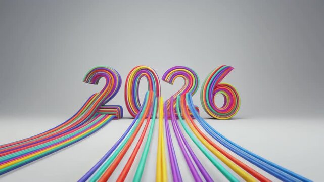 Colorful 2026 Numbers Representing Future Growth and Opportunity