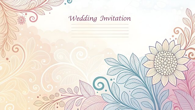 Elegant Pastel Floral Line Art Background
A Delicate Template for a Wedding Invitation
Romantic Pastel Floral Sketch Background