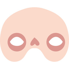 Plain pale pink eye mask with two large eye holes and a small nose bridge illustration for sleep and relaxation