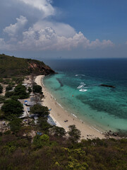 High-angle aerial drone view of Nual Beach, popularly known as 