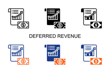 Deferred Revenue Icon Multi Style Vector Illustration