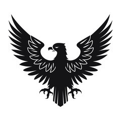 Obraz premium Heraldic eagle design with bold wings and detailed plumage in a vector format suitable for various applications