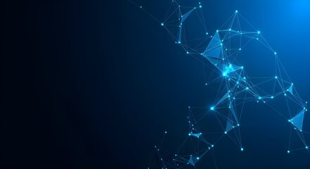 Abstract plexus network connecting nodes on blue gradient background