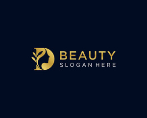 Beauty logo with initial letter D