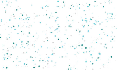 Numerous small blue and teal dots and speckles creating an abstract, scattered texture, ideal for backgrounds, overlays, or decorative elements, isolated on
