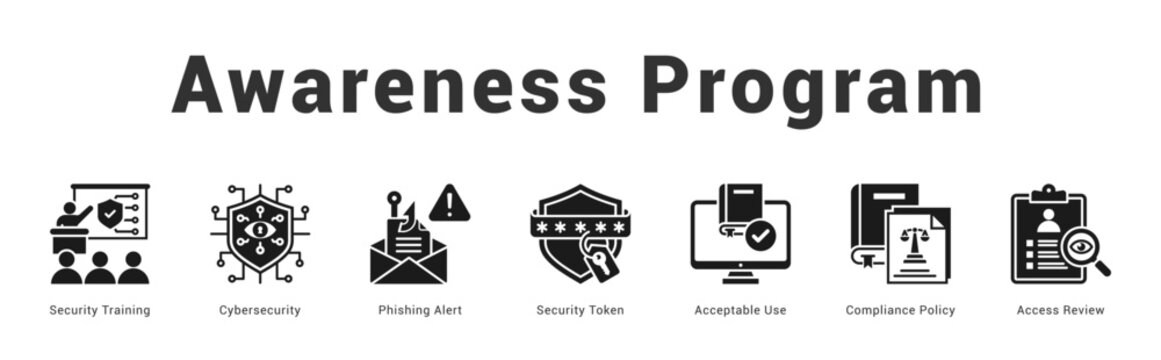Awareness Program Modern and clean web banner illustration featuring thematic icons for visual communication
