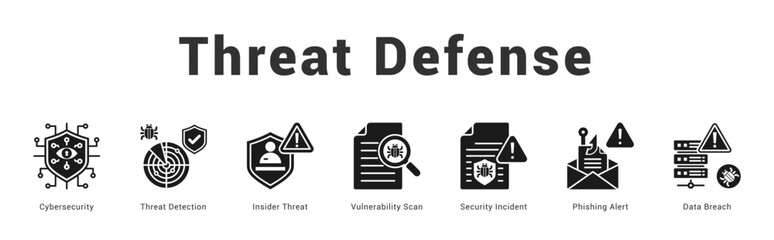 Threat Defense Modern and clean web banner illustration featuring thematic icons for visual communication