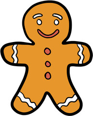gingerbread man isolated on white