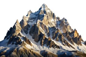 Dramatic mountain peak isolated on transparent background