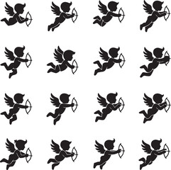 Minimal Heart Shapes Silhouette Icon Bundle | 16 Modern Valentine Vector Set