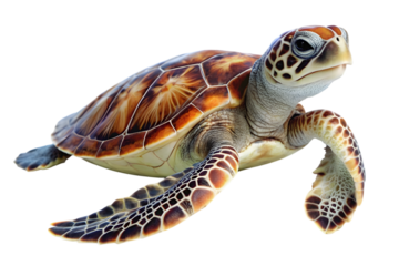 Sea turtle isolated on transparent background