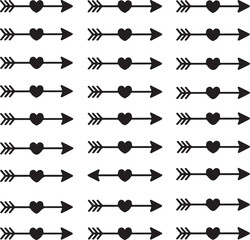 Minimal Heart Shapes Silhouette Icon Bundle | 16 Modern Valentine Vector Set