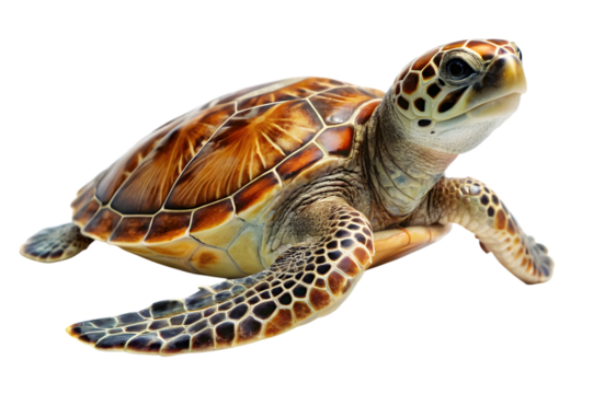 Sea turtle isolated on transparent background