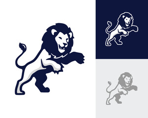 Majestic Lion Mascot Logo Design Illustration