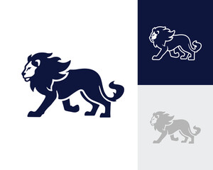 Lion Logo Set Modern Animal Icon design Illustrations