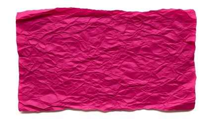 Vibrant Pink Crinkled Paper Texture Background With White Background crumpled