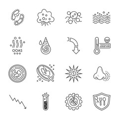 Detailed diagram showcasing threats to food safety and quality, including bacteria, viruses, temperature danger zones, and broken equipment, ensuring product integrity and public health