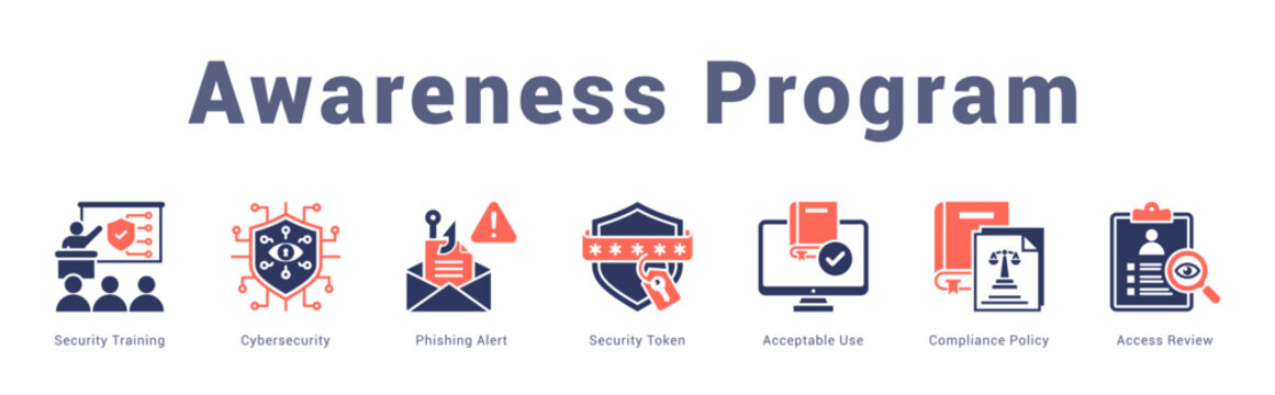 Awareness Program Modern and clean web banner illustration featuring thematic icons for visual communication