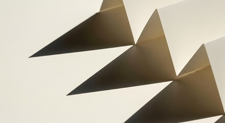 Geometric abstract triangles with shadow play and subtle metallic sheen