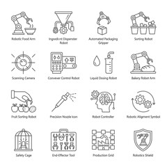 Revolutionize Your Factory with Cutting-Edge Robotic Solutions: Modern Automation Icons for Streamlined Production, Precision Engineering, and Robotics Innovation in Advanced Manufacturing