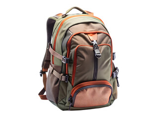 Hiking backpack isolated on transparent background