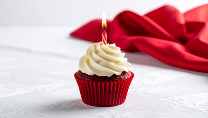 Birthday Cupcake with Candle