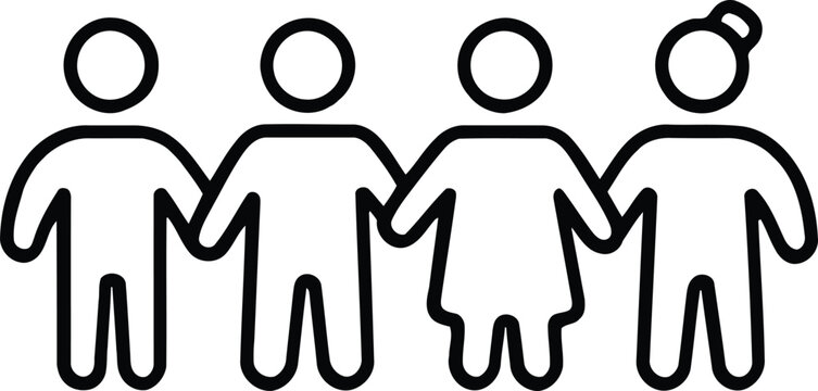 Diverse group of people linked together, representing unity and community spirit