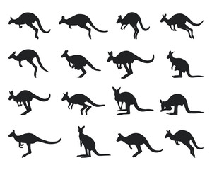 Kangaroo Silhouettes Collection, Various Poses
