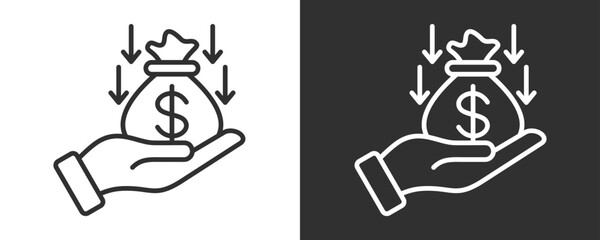 Reduction Icon Set Vector Collection Isolated In Black And White