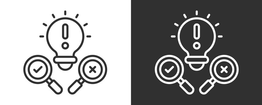 Hypothesis Icon Set Vector Collection Isolated In Black And White