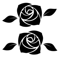 シンプルなバラのシルエットイラスト