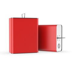 Metal Tin Can with metal Cap and Handle For Branding and Blank 
mock up 3d illustration.