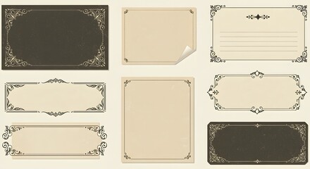 Ornate Vintage Frames Collection Elegant Decorative Borders and Classic Design Templates for Invitations Certificates and Graphic Projects