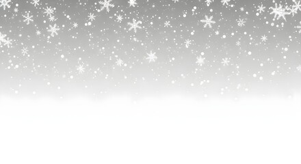Falling snowflakes  overlay creating a winter wonderland effect isolated on transparent background