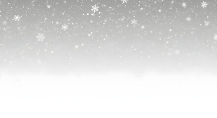 Gentle falling snow particles  overlay creating a winter wonderland effect isolated on transparent background