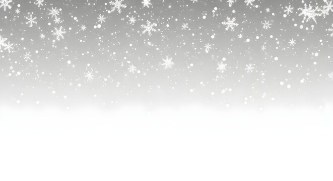 Falling snowflakes  overlay creating a winter wonderland effect isolated on transparent background