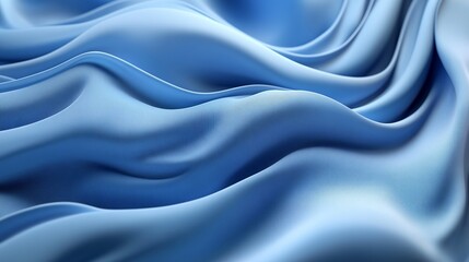 Fototapeta premium 3d render of abstract blue layered silk drapery with flowing folds and levitating fabric creating a luxurious fashion-inspired background