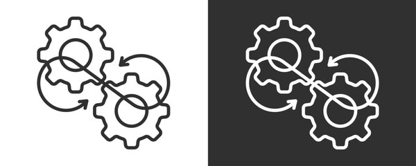 Integration Icon Set Vector Collection Isolated In Black And White