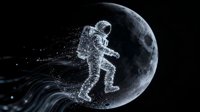 Stellar Astronaut Moonwalk Illustration