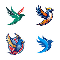 Collection of Dynamic Flying Bird Logos and Mascots