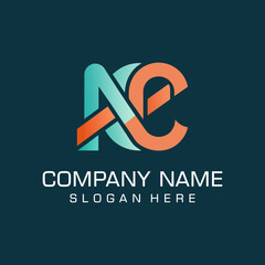 Modern Intertwined AC Lettermark Logo Concept