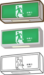 Naklejka premium 非常口（避難口誘導灯）