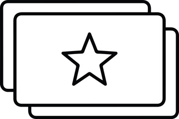 Star Rating Line Icon - Feedback and Ranking Vector Symbol